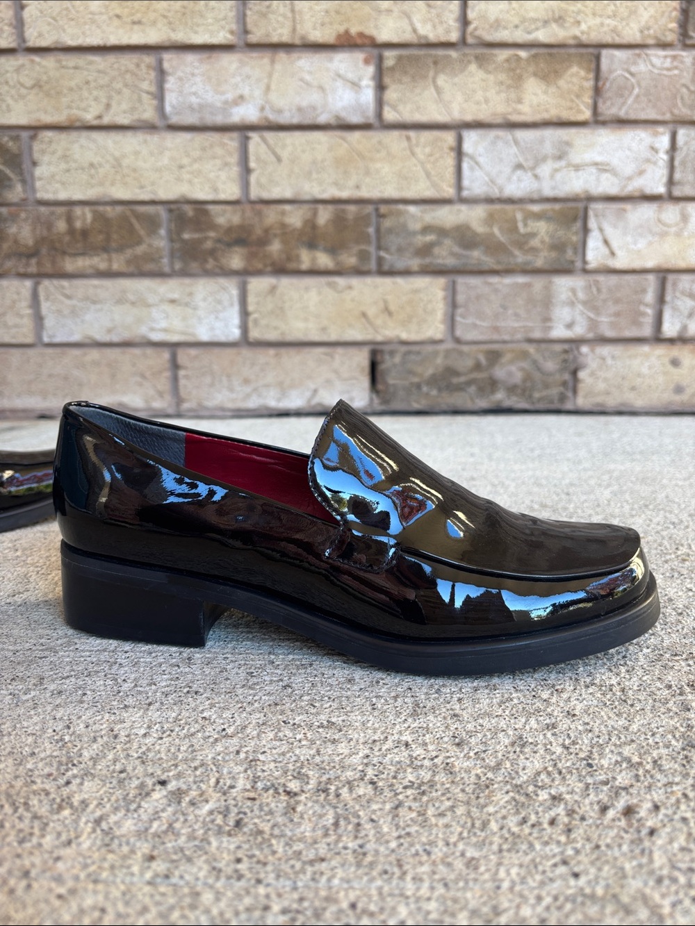 Franco Sarto women’s shiny Black Patent Leather Slip-On Loafers